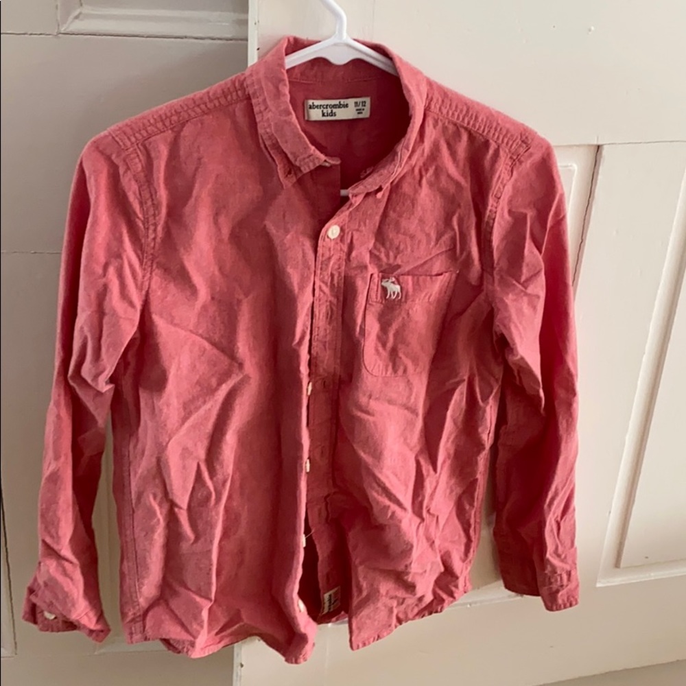Abercrombie kids 11/12 salmon button up shirt